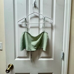 Princess Polly Sage Green Crop Top